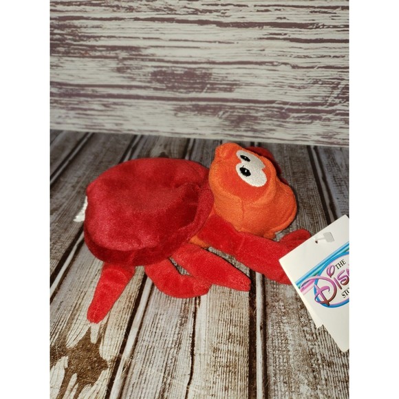 Disney Store Mini Bean Bag Plush 8" Sebastian Crab Little Mermaid NWT - Picture 4 of 4